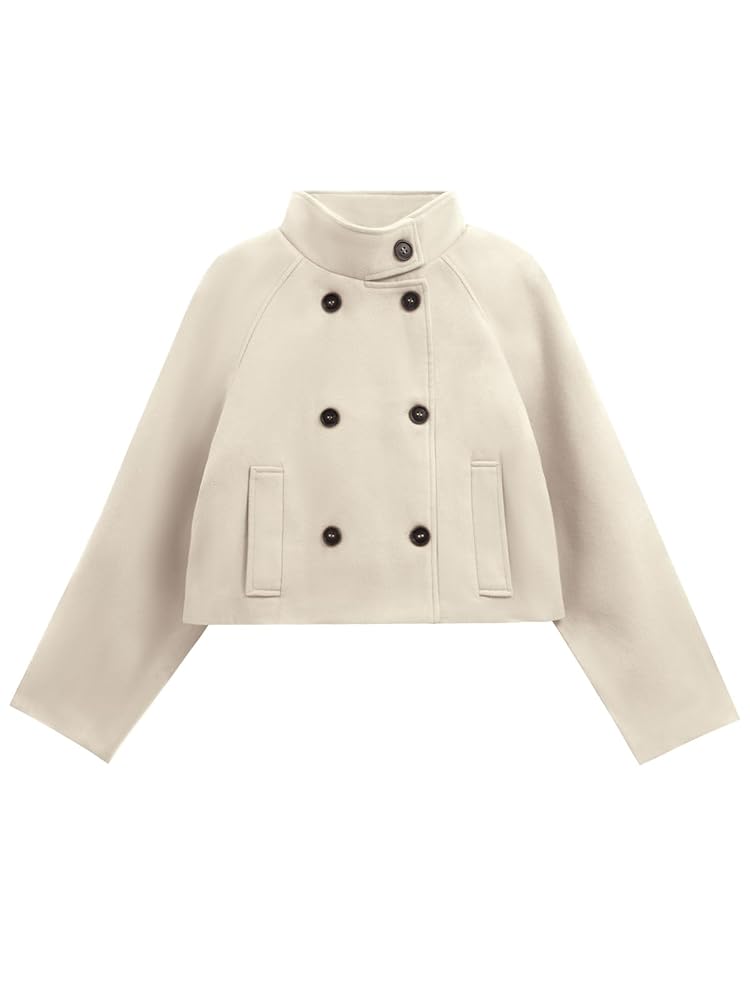 Amazon.com: Cicy Bell Womens Cropped Pea Coat Casual Double